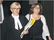  ?? CHRISTINNE MUSCHI ?? Prosecutor Lyne Décarie returns to the courtroom Thursday after a break in the trial of Sabrine Djermane and El Mahdi Jamali.