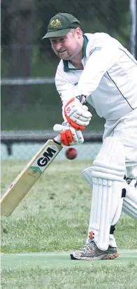  ??  ?? Hallora’s Shane Kearney turns the ball to the leg side for a single; Photograph­s: Michael Robinson.