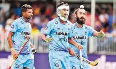  ?? AFP ?? Not going their way India’s players show their frustratio­n during the Hockey World League Semi-finals in Antwerp.