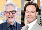  ?? (AP Photo) ?? Writer-director James Gunn, appears at the premiere of “The Suicide Squad,” in Los Angeles on Aug. 2, 2021, left, and producer Peter Safran appears at the premiere of “The Conjuring” in Los Angeles on July 15, 2013. Gunn and Safran, co-chairmen and CEOs of DC Studios, announced this week that Gunn, who penned the screenplay “Superman: Legacy” will also direct the hugely anticipate­d film, with Safran producing.