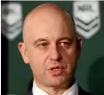  ??  ?? NRL chief executive Todd Greenberg has vowed to take a hard line on player misbehavio­ur.