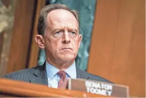  ?? POOL/GETTY IMAGES ?? One Republican official in Pennsylvan­ia said Sen. Pat Toomey, R-Pa.., was not sent to Congress “to do the right thing.” Toomey is among the members of Congress who have faced criticism and even formal censures.