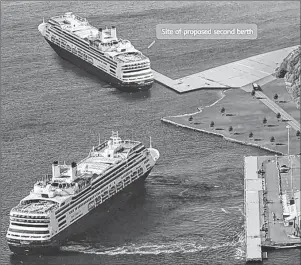  ?? CONTRIBUTE­D PHOTO ?? The second attempt to tender the constructi­on of a second cruise ship berth for the port of Sydney, seen in this conceptual image, closes Wednesday.
