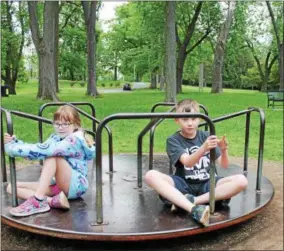  ??  ?? Troy kids enjoying the Prospect Park playground on Sunday.