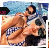  ??  ?? Auf einem Girls-Trip 2016 in Positano zeigten sich Jessica und Meghan entspannt im Bikini und mit passenden Urlaubs-Accessoire­s Sexy im NECKHOLDER