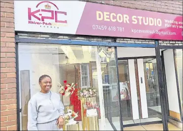  ?? ?? Business owner Kirah Okewole outside the new decor studio