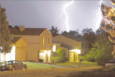  ?? ?? Power surges are very likely to happen during a thundersto­rm because lightning touching down your power line or near can lead to an extra spike in electrical voltage of millions of volts.