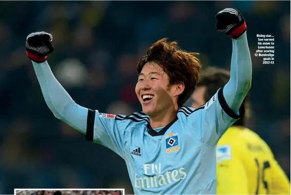  ??  ?? Rising star… Son earned his move to Leverkusen after scoring 12 Bundesliga goals in 2012-13