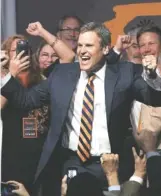  ?? SHELLEY MAYS/THE TENNESSEAN VIA AP ?? Republican Bill Lee celebrates his victory with supporters in Franklin, Tenn., after he won the race for Tennessee governor Tuesday.