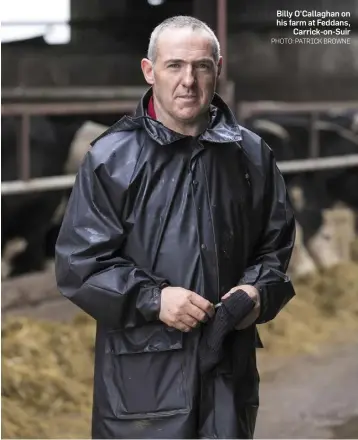  ?? PHOTO: PATRICK BROWNE ?? Billy O’Callaghan on his farm at Feddans, Carrick-on-Suir