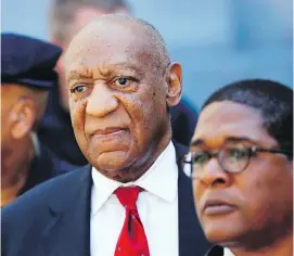  ??  ?? Bill Cosby, centre, at his April trial on sexual assault charges. Cosby was convicted of the charges and now faces classifica­tion as a sexually violent predator.