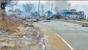  ?? PTI ?? The site of the Pulwama attack in 2019.