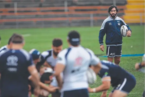  ?? Picture: PHIL HILLYARD ?? Johnathan Thurston looks on during the North Queensland Cowboys’ grand final preparatio­ns at Leichhardt Oval.