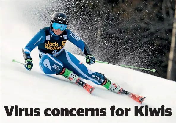  ?? GETTY IMAGES ?? New Zealand’s Alice Robinson competing in the FIS World Cup giant slalom in Slovenia this month.