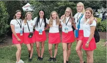  ?? KRIS DUBE
THE WELLAND TRIBUNE ?? Poland's under-21 women’s team members are shown at the opening ceremonies for the world canoe polo championsh­ips Monday night.