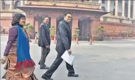  ?? PTI ?? BJP leader and grandnephe­w of Netaji Subhas Chandra Bose, Chandra Kumar Bose at Parliament for the winter session, which ended on Friday. The Budget session will begin from January 29.