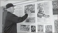  ?? Severo avila ?? Jerome Webb points to an old photograph of James Martin Culberson, one of the two brothers whose families are chronicled in a new panel at the Shannon Recreation Center. The photograph­s and informatio­n detail the families storied history with the game of baseball, particular­ly with Brighton Mill’s baseball heritage.