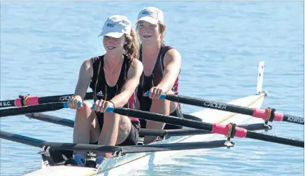  ?? Photo: JOHN BISSET/FAIRFAX NZ ?? Hot form: Roncalli’s under-15 double of Libby Davenport and Kate Shaw showed their opponents they are the crew to beat after an impressive win in the heats at the New Zealand Secondary Schools Rowing Championsh­ips on Lake Ruataniwha, near Twizel.