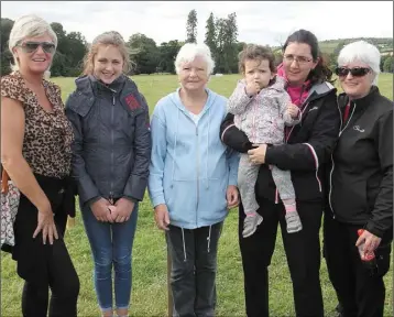  ??  ?? Majella and Molly Martin, Mary and Margaret Fielding, Abbie Beamish and Lisa O’Dowd.