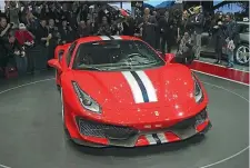  ??  ?? La « 488 » La Ferrari 488 Pista presentata all’ultimo Salone di Ginevra