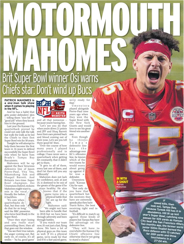  ??  ?? Patrick Mahomes