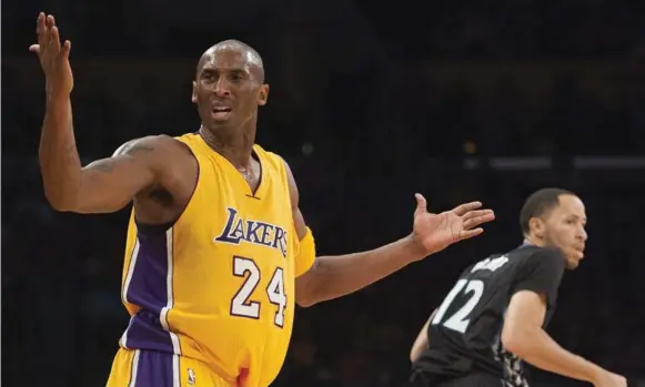  ?? KEVIN SULLIVAN/AP FILE PHOTO ?? Kobe Bryant is a prime culprit behind the Lakers’ horrid start, shooting a miserable 32 per cent from the field and indiscrimi­nately hoisting three-pointers to the tune of about eight per game.