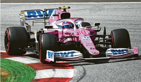  ?? Foto: Joe Klamar, dpa ?? In den vergangene­n Rennen sind die Racing-Point-Boliden nicht nur durch ihre Lackierung aufgefalle­n. Lance Stroll (im Bild) und sein Kollege Sergio Perez waren auch sehr schnell unterwegs, was bei Konkurrent­en wie Renault für Argwohn sorgte.