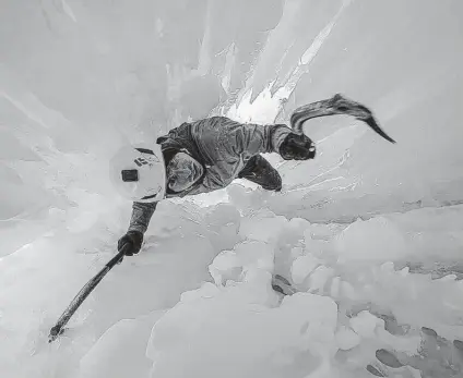  ?? Jonathan Griffith / Red Bull Media House ?? Marc-André Leclerc climbs everything from rock to ice in the documentar­y “The Alpinist.”