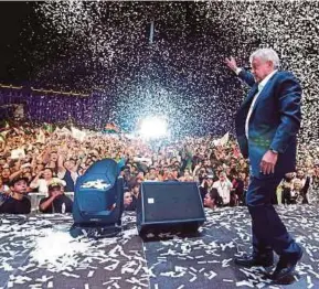  ?? AFP PIC ?? Mexican President-elect Andres Manuel Lopez Obrador being cheered by supporters in Mexico City on Sunday.