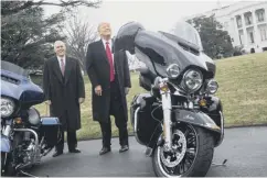  ??  ?? 0 Donald Trump met Harley-davidson executives last year