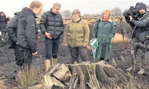  ??  ?? Chris Miller, Mick Weston and Anne Selby of the Lancashire Wildlife Trust with environmen­t minister Therese Coffey (centre)