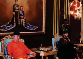  ?? (Foto Facebook Sultan Ibrahim Sultan Iskandar) ?? Sultan Ibrahim ketika bertitah pada Majlis Istiadat Pelantikan Ahli Majlis Mesyuarat Kerajaan Negeri Johor.