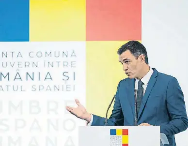  ?? Andre  E  e an / EP ?? Pedro Sánchez, ahir a Castelló de la Plana, al final de la cimera hispano-romanesa