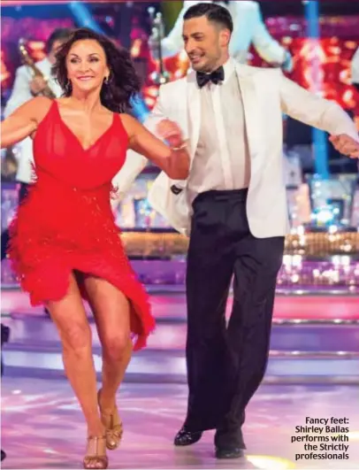  ??  ?? Fancy feet: Shirley Ballas performs with the Strictly profession­als