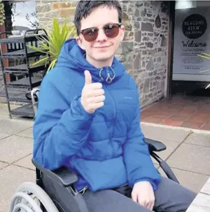  ?? WALES NEWS SERVICE ?? Nathan Davies has been left in a wheelchair after suffering brain damage in his first fight