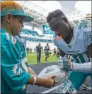  ?? STAFF PHOTOS ?? Wide receiver Jarvis Landry (left) and rookie cornerback Cordrea Tankersley ranked among the Dolphins’ best players in the first half of the season.