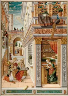  ?? ?? The Annunciati­on, with Saint Emidius (1486): intriguing