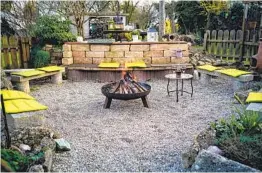  ?? GETTY IMAGES ?? Positionin­g a fire pit or bowl safely requires ample distance from f lammable material and foot traffic and resting on a noncombust­ible surface.