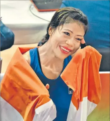  ?? SANJEEV VERMA/HT PHOTO ?? Mary Kom toyed with her opponents throughout the five bouts, displaying huge amount of experience.