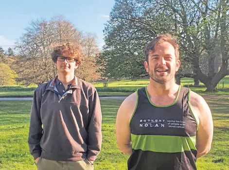  ??  ?? MARATHON EFFORT: George Buchan is running for Anthony Nolan, which found brother William a life-saving donor.