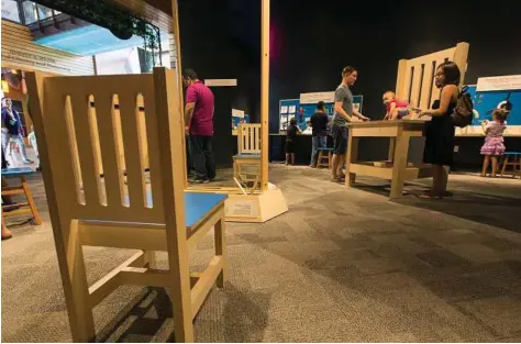  ?? William Luther / San Antonio Express-News ?? A giant chair at the DoSeum — San Antonio’s museum for children — provides a place for babies to explore.