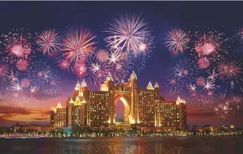  ?? ?? Atlantis, The Palm, JBR, Burj Khalifa, Burj Al Arab and The Dubai Frame will be among an array of Dubai landmarks where people can catch the fireworks this New Year.