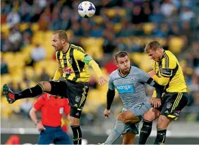  ?? GETTY IMAGES ?? Steven Taylor in action for Newcastle against the Phoenix in Wellington in 2014.