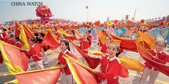  ??  ?? Paraders from all sectors of society participat­e in the grand mass pageantry, of the People’s Republic of China on October 1 in Beijing. part of the National Day celebratio­ns for the 70th anniversar­y of the founding