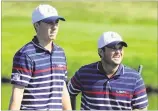  ?? ANDREW REDINGTON / GETTY IMAGES ?? Jordan Spieth (left) and Patrick Reed will lead off for the U.S. on Friday vs. the top two finishers in the Rio Olympics.