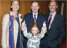  ??  ?? An Taoiseach Enda Kenny pictured with Niamh, Eabha and Chris Gonley.