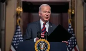  ?? Photograph: Andrew Harnik/AP ?? Joe Biden speaks at the White House on 27 November.
