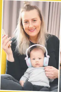  ?? Pictures: PETER RISTEVSKI ?? Rachael Javni uses Spotify to play White Noise For Baby
Sleep to daughter Luella. Geelong's top streamed tracks on Spotify include White Noise For Baby Sleep, at No. 3, to help babies sleep.