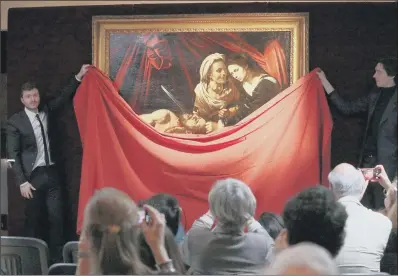  ?? PICTURE: PA WIRE. ?? MASTER WORK: The ‘Lost Caravaggio’ is unveiled at a press conference in central London yesterday.