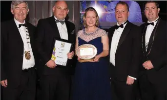  ??  ?? Tony Dempsey, Wexford County Council, Rory and Josephine O’Connor, of overall winners Scurri, Tom Enright, Wexford County Council and Karl Fitzpatric­k, Wexford Chamber, at last year’s awards.